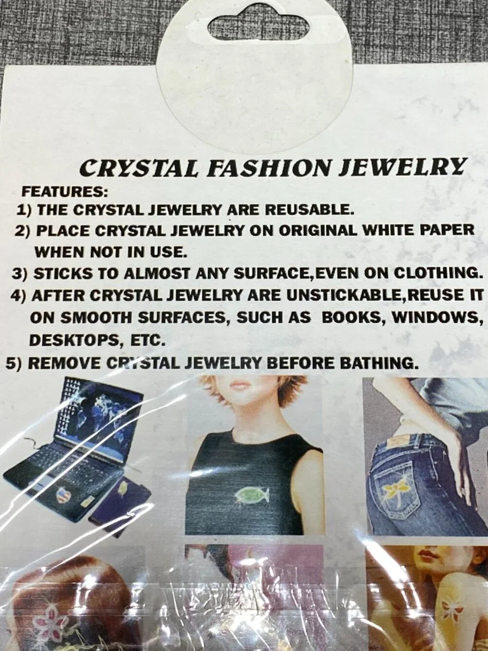 VTG Y2K NOS Crystal Fashion Jewelry Reusable Stickers Tattoo King NEW 15pc Lot B
